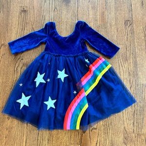 Mini Boden Velvet and Tulle Rainbow Dress Size 5/6